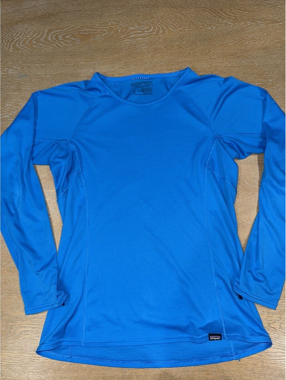 Patagonia Capilene Cool Lightweight Shirt Small Blue Hiking Technical Base Layer